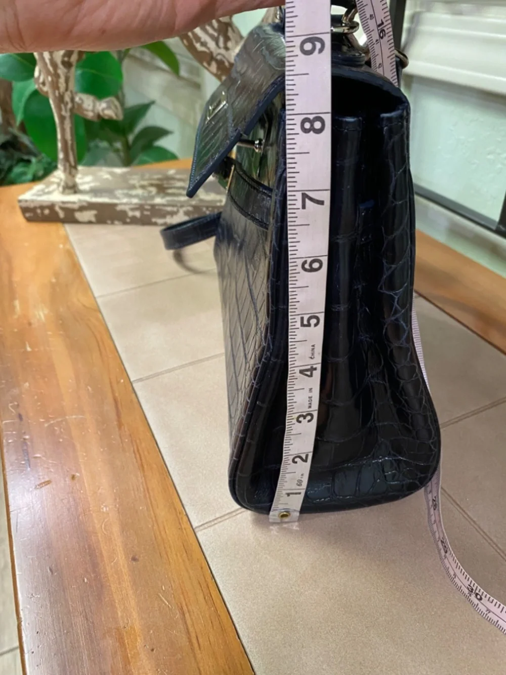 Top handle leather bag